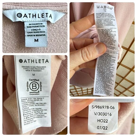 Athleta Purana V-Neck Wrap Sweatshirt in Orchid Pink | Medium - Picture 5 of 5